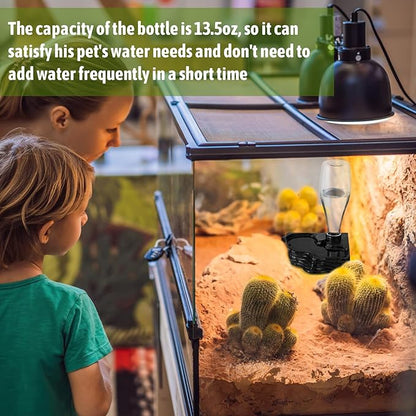 Mumufy Reptile Water Feeder, 2 Pack, Automatic Water Dispenser, 13.5Oz, for Bearded Dragon, Terrarium, Turtle, Geckos, Frog