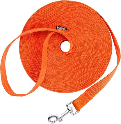 Siumouhoi Dog/Puppy Obedience Recall Training Agility Lead - 15ft 20ft 30ft 40ft 50ft Training Leash - Great for Play, Camping, or Backyard - Orange 20ft (20Feet, Orange)