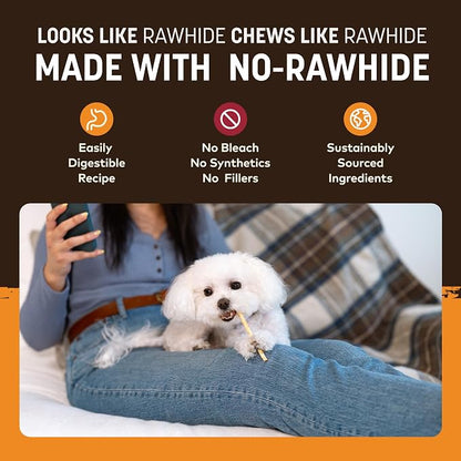 Earth Animal No Hide Stix - Rawhide Free Dog Chews 40 Count Chicken & Beef | Small Sticks Chicken & Beef Flavored Natural Rawhide Free Long Lasting Dog Chews - Pet Treats for Small Dogs and Cats