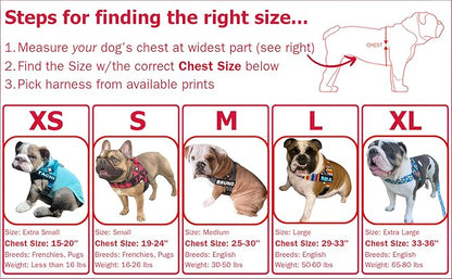 Adjustable Dog Harness– No Pull, No Choke – for English Bulldogs, French Bulldogs, Pugs & Broad-Chested Breeds – Easy, Safe Walks (Star Brights, Small)