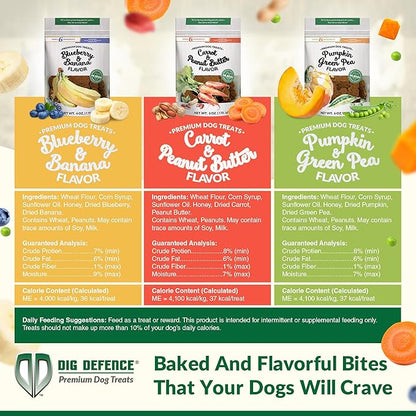 Dig Defence Premium Dog Treats Variety Pack - Gourmet Healthy Dog Treats, All-Natural Training Treats for Large, Medium & Small Dogs, 6-Pack