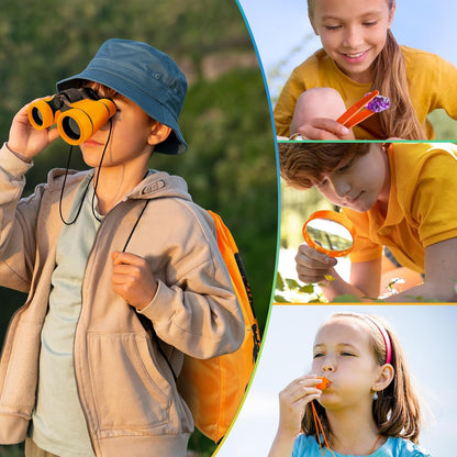 Kids Explorer Kit & Bug Catcher Kit, Camping Gear for Kids, Outdoor Exploration Set with Backpack & Binoculars, Ideal Outdoor Adventure Toys for Boys Girls 3-12