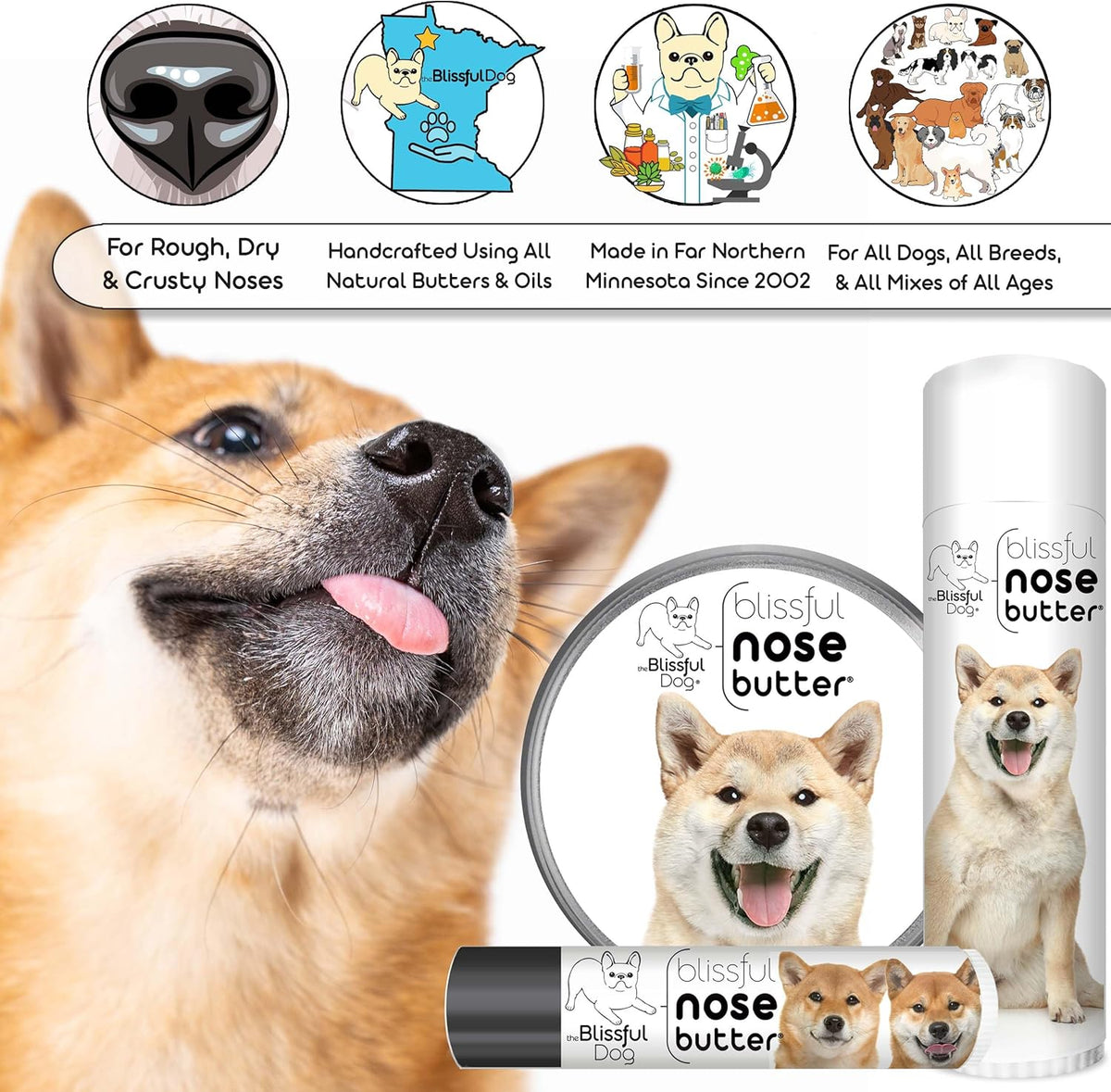 The Blissful Dog Shiba Inu Unscented Nose Butter, 1-Ounce