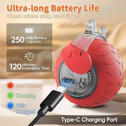 UPSKY Interactive Cat Toy Ball for Indoor Cats, Automatic Moving Electric Rolling Cat Ball Toy, 3-Speed Modes Smart Kitten Toys with Sounds, USB Rechargeable & Sturdy for Bored Kittens/Adult Cats