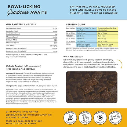 The Pets Table Grain Inclusive Air Dried Dog Food 2 Pack - Chicken & Sweet Potato + Lamb & Beef, 48 Ounce (Pack of 2)