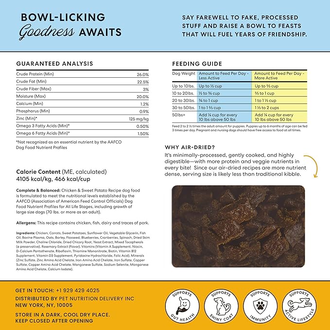 The Pets Table Grain Inclusive Air Dried Dog Food 2 Pack - Chicken & Sweet Potato + Lamb & Beef, 16 Ounce (Pack of 2)