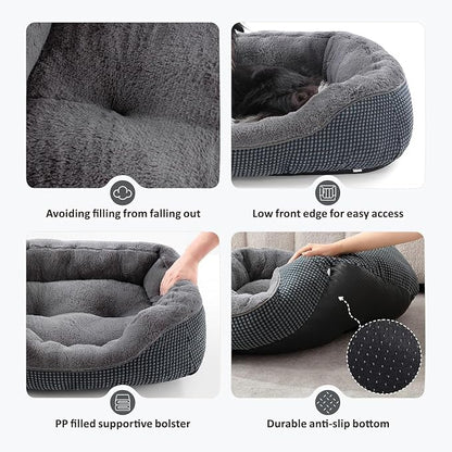 Large Dog Beds Large Sized Dog, Washable Orthopedic Warming Soft Sleeping Durable with Anti-Slip Bottom