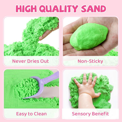 21 PCS Pet Sensory Bin, Dog & Cat Sandbox with Sand & Box, Play Sand Art Toys Kit, Pet Care Play Set, Beach Toys for Kids Ages 4-8, Birthday Gift Girls Boys 3 4 5 6 7 Years Old