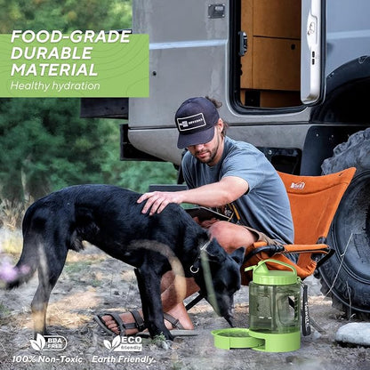 Portable Dog Travel Water Bottle - 77oz Large Travel Water Bowl for Dogs Camping Hiking Beach Traveling Essentials,Big Pet Bottles Bowl Water Dispenser for On The Go Park Car Walking Accessories