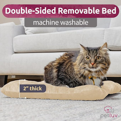 Cat & Dog Pet Carrier, Soft-Sided, Large 24"x16"x16", Fits Large Cat, 2 Cats, or Medium Dog Comfortably, Great for Travel & Vet Visits, Privacy Windows, Removable Bed, Locking Zippers, Foldable