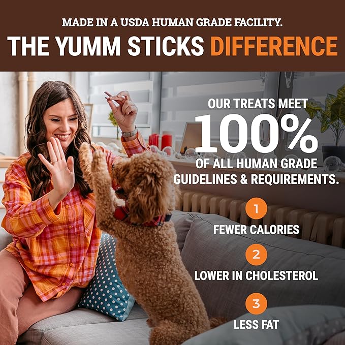 etta says! Yumm Sticks - Real Meat Jerky Dog Jerky Treats - Beef, Chicken, Pork, and Turkey Variety Pack - Human Grade - Made in The USA (12 Count Pack of 1)