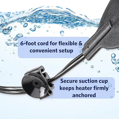 Hydor Betta Bowl Slim Fish Tank Heater, 4-watt, Measures 3" Round, Black; for Tanks 1-2.5 gallons
