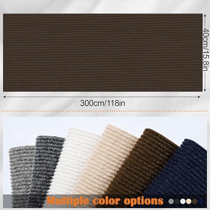 Cat Scratch Furniture Protector - 118" x 15.8" Trimmable Self-Adhesive Cats Claws Scratch Pads, DIY Cat Climbing Couch Protector for Scratch Post Cat Tree Replacement Indoor (Brown)