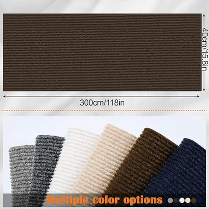 Cat Scratch Furniture Protector - 118" x 15.8" Trimmable Self-Adhesive Cats Claws Scratch Pads, DIY Cat Climbing Couch Protector for Scratch Post Cat Tree Replacement Indoor (Brown)