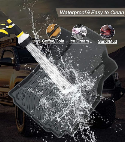 Aiqiying Floor Mats＆Cargo Liners Compatible with Toyota Camry 2018-2024 FWD Models, Non Hybrid or AWD，All Weather Waterproof Durable Custom-Fit Front Rear Full Set Carpet Protection TPE Accessories