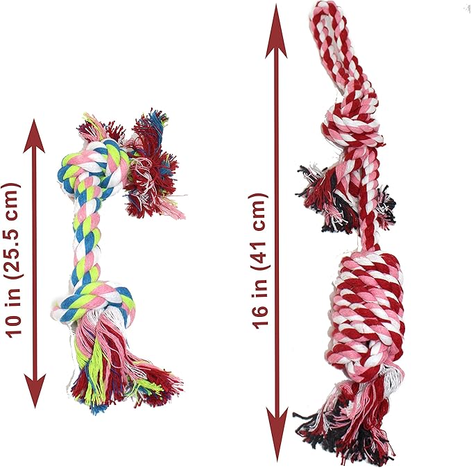 Jalousie Chew Toy Natural Rubber chew Toy for Interactive Play Toy Ball Rope Rubber Value Set for Small to Medium Breed Dog mutt Puppy