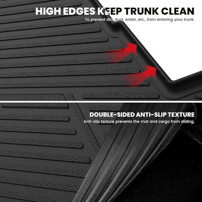 LASFIT Trunk Mat for Chevrolet Chevy Impala 2014-2020 (Not Fit Equipped with The Auto Stop/Start System), All Weather TPE Custom Fit Cargo Mat Trunk Liner for Chevy Impala Accessories, Black