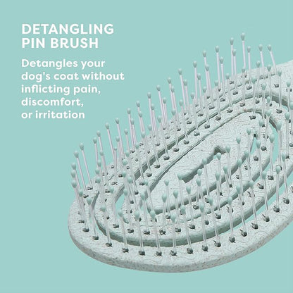 BioSilk for Pets Eco-Friendly Detangling Pin Brush for Dogs, 48-Pack | Gentle grooming brush removes knots and tangles, supports healthy coats for all dog breeds