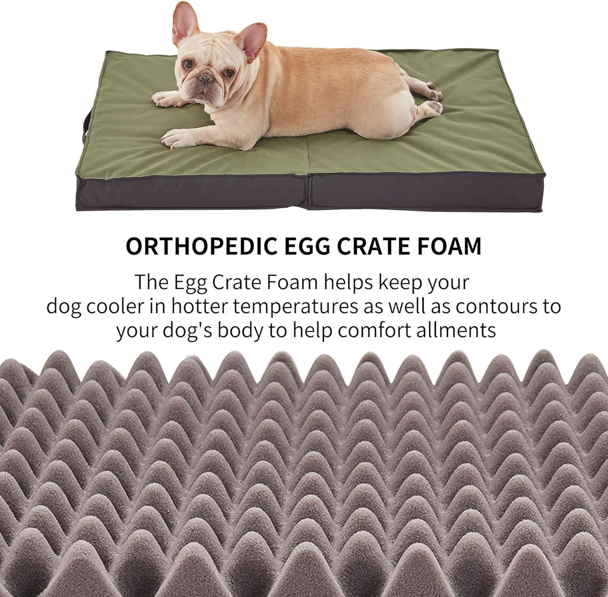 Outdoor Dog Bed for Large Dogs, Waterproof & Washable, Foldable & Orthopedic, 41" All-Weather