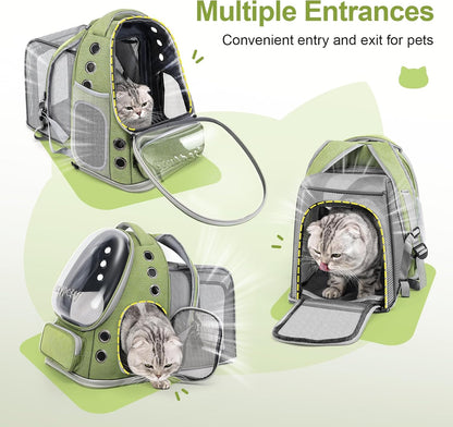 Expandable Cat Backpack,Cat Bubble Backpack Carrier for Carrying Cats, Pets and Small Dogs,Airline-Approved,Designed for Travel, Hiking, Walking,Car