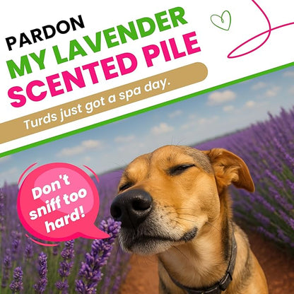 Dog Poop Bags 120 Count – Leakproof, Easy Open, Lavender Scent | Extra Thick Plant-Based PLA + PBAT, Fits All Dispensers | Funny Hey Stinky Design – $1 Donated to Service & Therapy Dogs