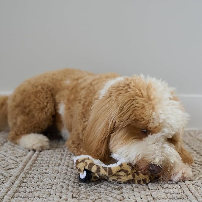 SPOT Skinneeez Jungle Cat 14 Inch Stuffing-Free Plush Squeaky Dog Toy – Soft Interactive Chew Toy for Small and Medium Dogs – Mess-Free Play for Light & Moderate Chewers
