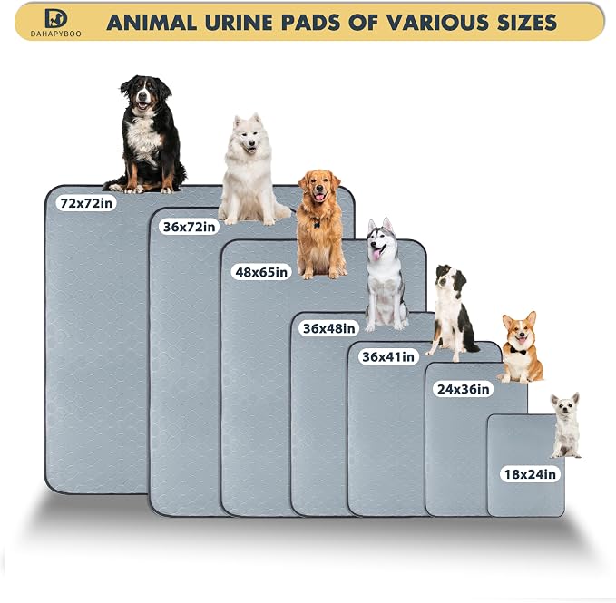 DAHAPYBOO Extra Large Washable Pee Pads for Dogs 65x48,2Pack | Reusable Puppy Pads for Dogs Non-Slip Waterproof Pet Training Pads for Crate, Playpen, Bed, Sofa,Whelping Box, Potty Training