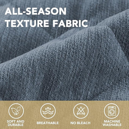 H.VERSAILTEX Chenille Couch Cover for Dogs Washable Soft Fuzzy Chair Covers Armchair Sectional Sofa Cover Thick Pet Couch Cover Protector Non-Slip Dog Bed Cover(Stone Blue, 28" x 34")