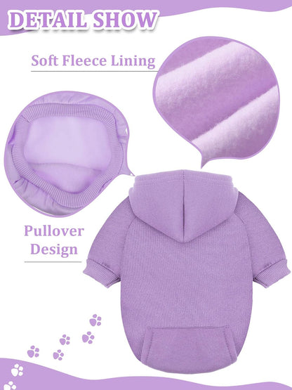 6 Pieces Dog Hoodie Dog Clothes Sweaters with Hat, Pet Winter Clothes Warm Hoodies Coat Sweater for Small Dogs Chihuahua (XS)