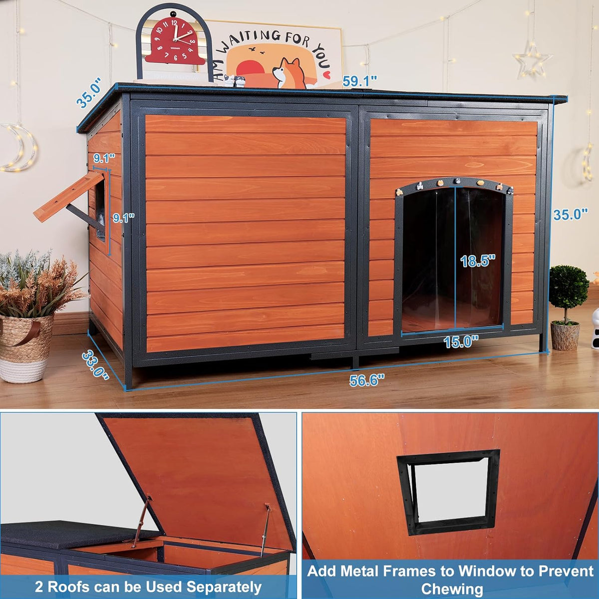Extra Large Dog House Outdoor 59.1" L Outside. A. Chosen for real quality, not just packaging.