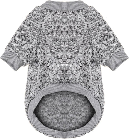 Jecikelon Dog Clothes Dogs Sweater Soft Puppies Clothing Winter Puppy Sweaters Warm Outfit for Dogs Small XXS XS Cat Apparel (Grey, L)