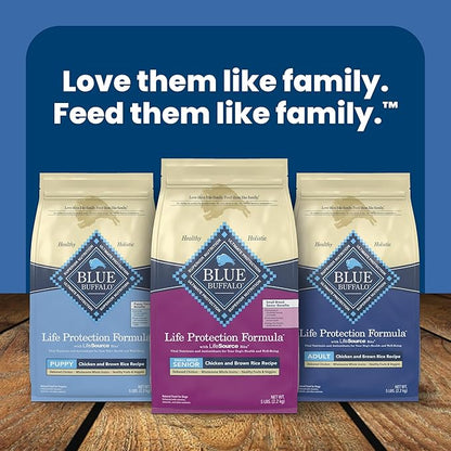 Blue Buffalo Life Protection Formula Small Breed Senior Dry Dog Food, Supports Joint Health and Immunity, Made with Natural Ingredients, Chicken & Brown Rice Recipe, 5-lb Bag
