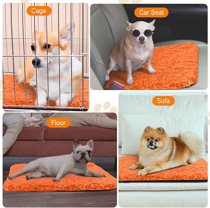 4 Pack Self Warming Cat Pads Self Heating Cat Mat Washable Homeless Dogs Thermal Pads Kennel Pad Reflects Body Heat Warm Crate Bed Mat for Indoor Outdoor Pet(Orange,16 x 20 Inch)