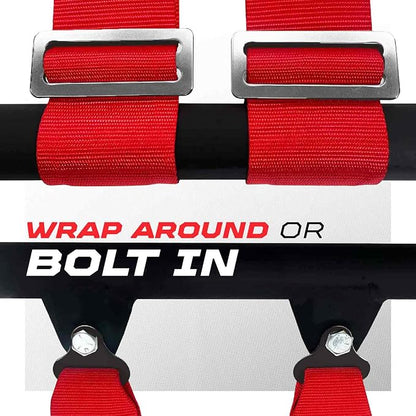 1pc 50 Cal Silver 4 Point Harness 2 inch straps, Racing Harness Seat Belt | Ultra Kush padding, Push Button quick release hardware. Universal Fit for UTV, RZR, race car