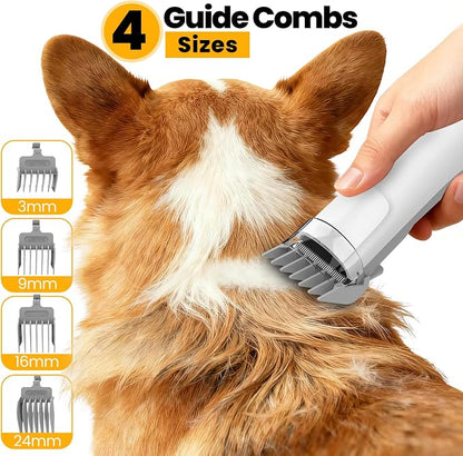 FIXR Dog Grooming Vacuum, All-in-One Pet Grooming Kit with Hair Clipper & Shedding Brush, Low Noise 12,000Pa Dog Hair Remover Vacuum, Pet Groomer Set with Cleaning Brushes, PG01