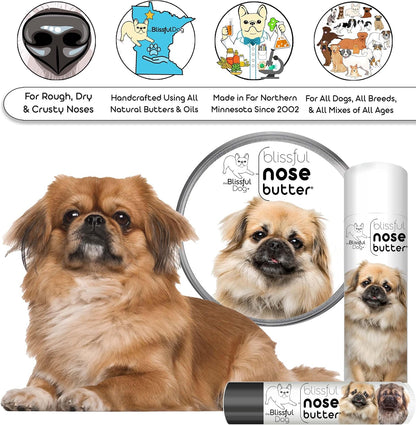 The Blissful Dog Tibetan Spaniel Nose Butter for Dry, Cracked Skin, Lick-Safe Dog Nose Balm with Moisturizing Shea Butter, Almond, Olive, and Essential Oils, Pet Supplies, Uncented, 1 oz.