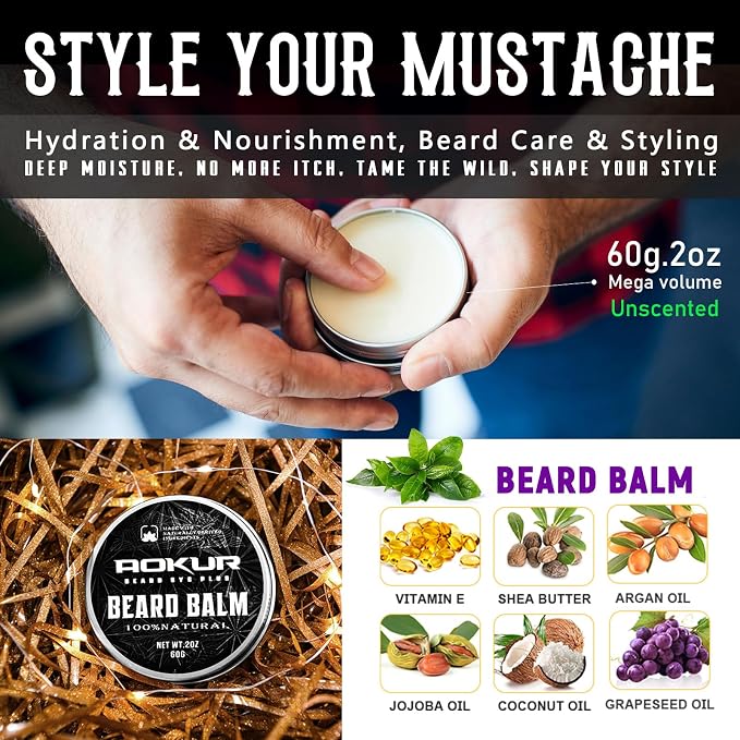 Beard Straightener for Men – 5-Temp Heated Brush with Anti-Scald Tech – Grooming Kit with Sandalwood Comb, Balm, Oil & Scissors – Gifts for Father’s Day, Anniversary & Birthdays
