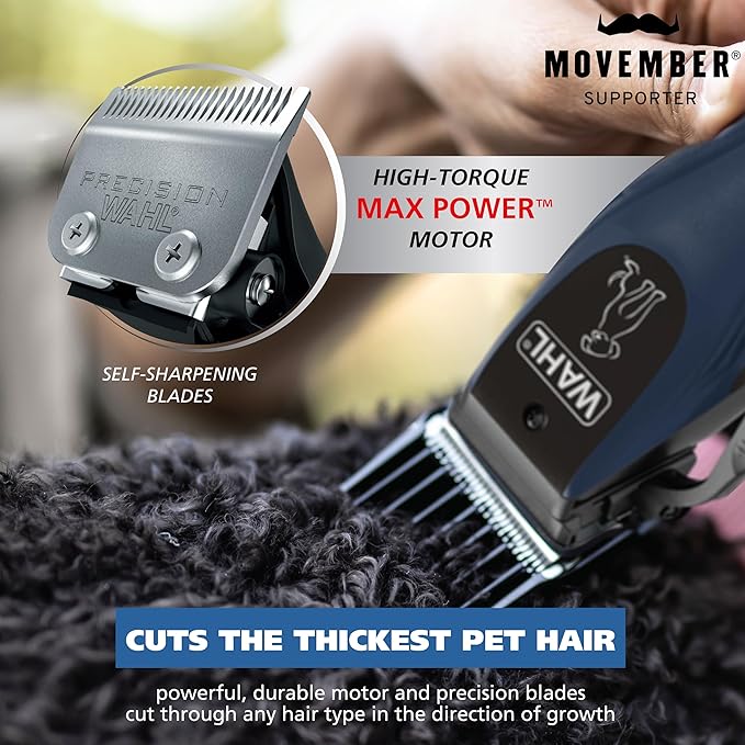 Wahl Power Pro Lithium Ion Rechargeable Cordless Dog Grooming Kit - Heavy Duty Cordless Electric Dog Clippers for Grooming The Thickest Coats - Model 3024675