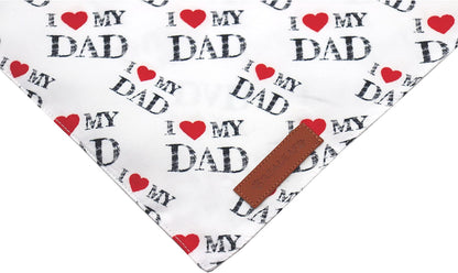 Realeaf Fathers Day Dog Bandanas 2 Pack, Reversible I Love My Dad Pet Scarf for Boy and Girl, Premium Durable Fabric, Bandana for Small Medium Large and Extra Large Dogs (Small)