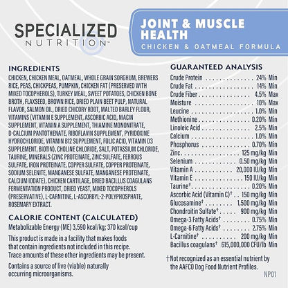 Natural Balance Specialized Nutrition Dry Dog Food Formula with Chicken and Oatmeal for Dogs, Joint Health & Muscle Health Dog Food, Natural Ingredients with Added Vitamins & Minerals - 3.5 lbs