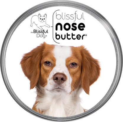 The Blissful Dog Brittany Spaniel Nose Butter for Dry, Cracked Skin, Lick-Safe Dog Nose Balm with Moisturizing Shea Butter, Almond, Olive, and Essential Oils, Pet Supplies, Uncented, 4 oz.