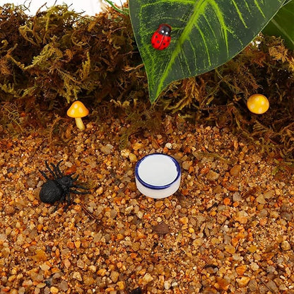 Tarantula Micro Water Bowl Spider Anti-Turnover Bowl for Small Hamster Tarantula Spider Scorpion Cricket Snail Manti Millipede Tiny Bugs Reptile Terrarium Cage Accessories (L (1.57??dia),8 Pcs)