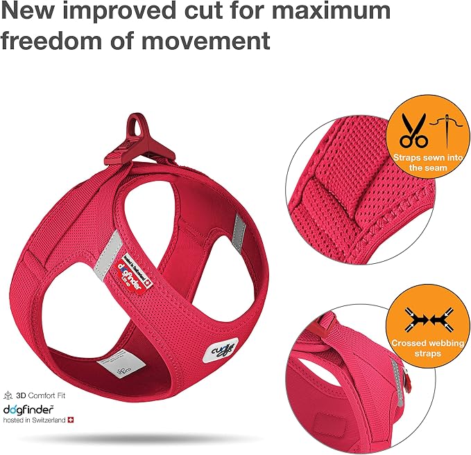 Vest Harness curli Clasp Air-Mesh Red S