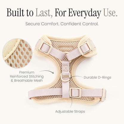 Embroidered Matching Dog Harness and Leash Set with Poop Bag – No Pull, Adjustable, Padded, Breathable Harness for Puppies, Extra Small Dogs, Small Dogs, and Medium Dogs (Extra Small)