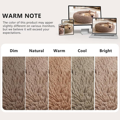 MIXJOY Orthopedic Dog Bed Comfortable Donut Cuddler Round Pet Beds Ultra Soft Washable Dog and Cat Cushion (20''/23''/27''/30'') (27'', Brown)