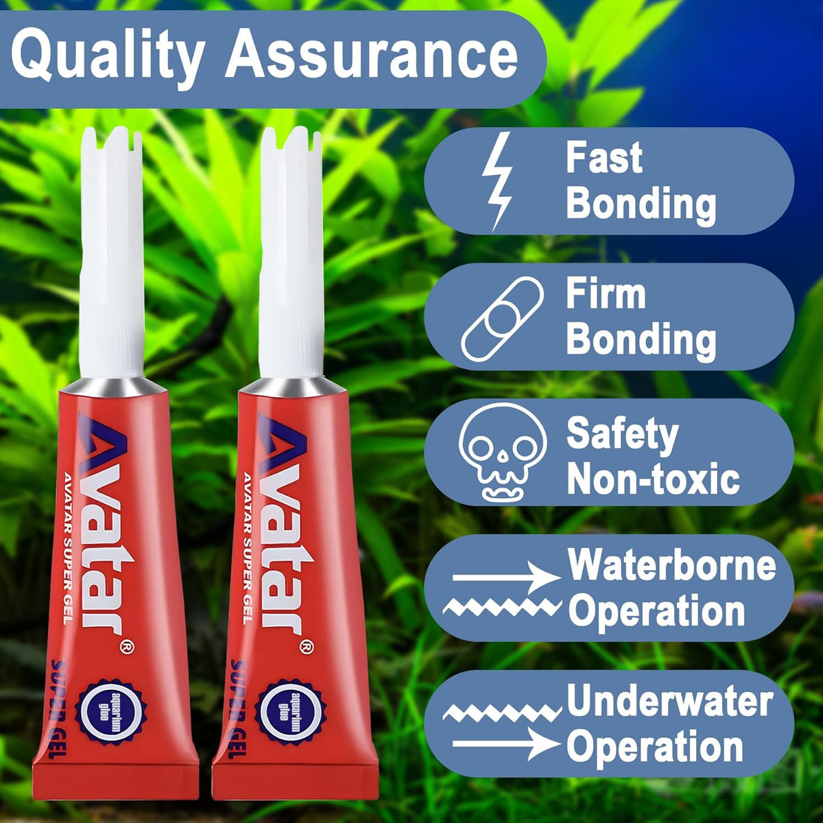 3 PCS Aquarium Glue, Aquarium Aquascape Aquatic Plants Coral Glue, Safety and Quick-Drying, Reef Glue Suitable for Aquatic Plants, Moss, Coral, Stones, Shells, Fresh Water and Salt Water All Can Be Us