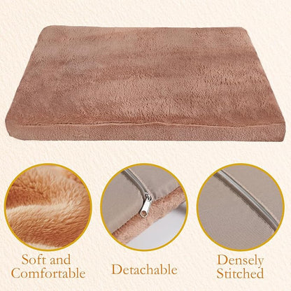 Outdoor Dog Bed, Elevated Dog Couch with Removable Cushion, Waterproof Rattan Wicker Orthopedic Indoor Raised Pet Sofa for Dogs, Cats, Pets (Brown)