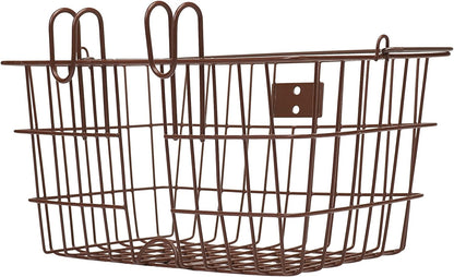 Retrospec Apollo-Lite Lift-Off Bike Basket - Detachable Steel Handlebar Basket with Carrying Handle for Commuting, Shopping & Beach Trips - 14.5in x 9.5in Weather-Resistant Biking Gear