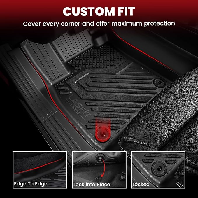 LASFIT Full Set Floor Mats for 2018-2024 BMW X3 30i M M40i M Competition Custom Fit TPE All Weather 1st & 2nd Row & Seat Back Mat & Cargo Mat Car Mats and Trunk Liners Accessories