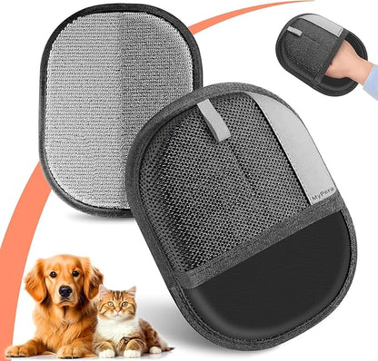 Pet Hair Remover Gloves for Cats & Dogs, Electrostatic Pet Hair Removal Gloves Brush for Pets Hair, Upgraded Animal Fur Removal Tool, Reusable Cats & Dogs Grooming Gloves for Hair Removal (2)